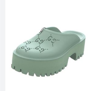 Rubber GG Monogram Perforated Elea Platform 55mm Lug Sole Sandals